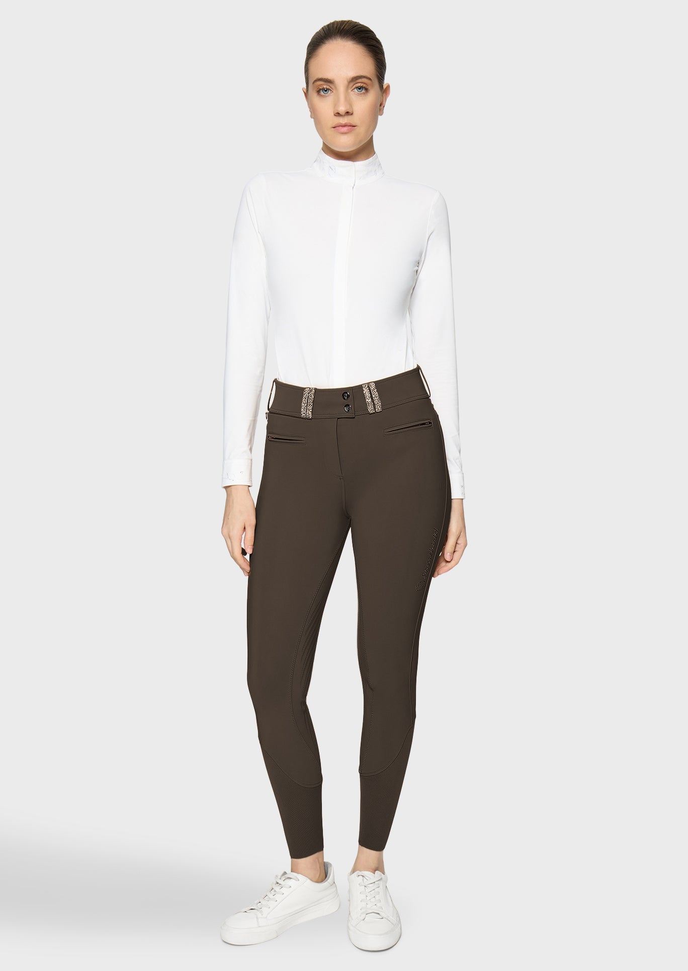 Samshield Pantalon d'Équitation Full Grip Femme Claranova Taille Extra Haute Mocha

