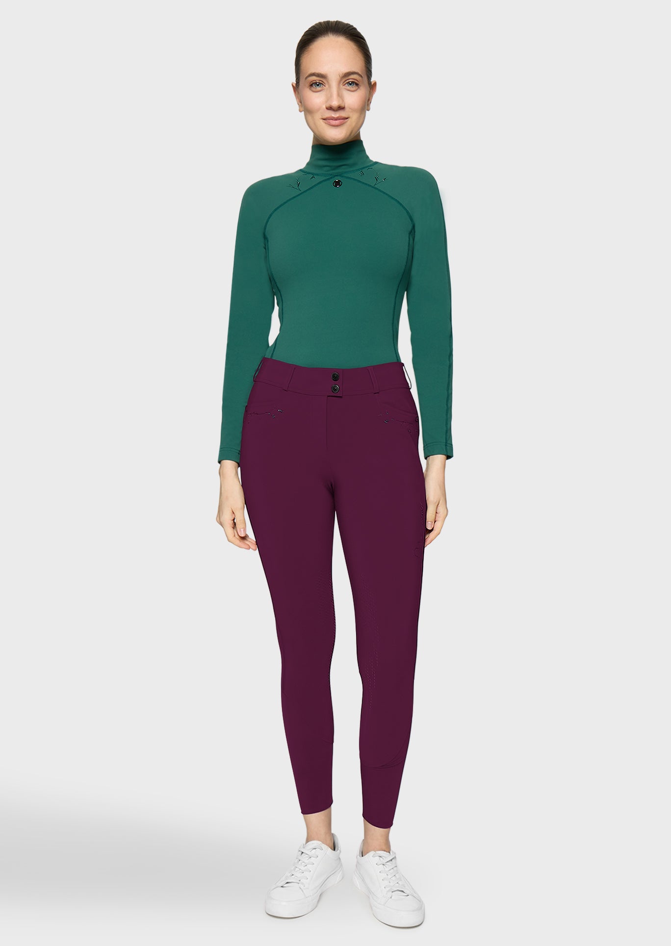 Samshield Pantalon d'Équitation Full Grip Femme Delice Floral Plum
