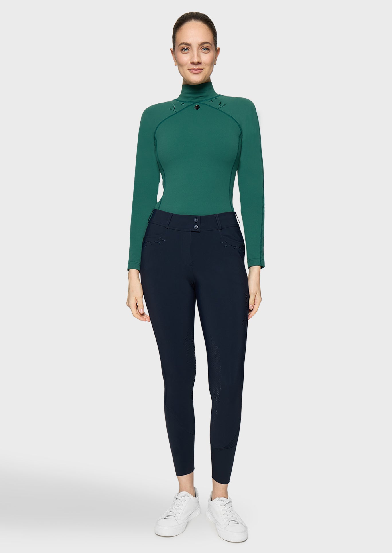 Samshield Pantalon d'Équitation Grip Genoux Femme Delice Floral Navy
