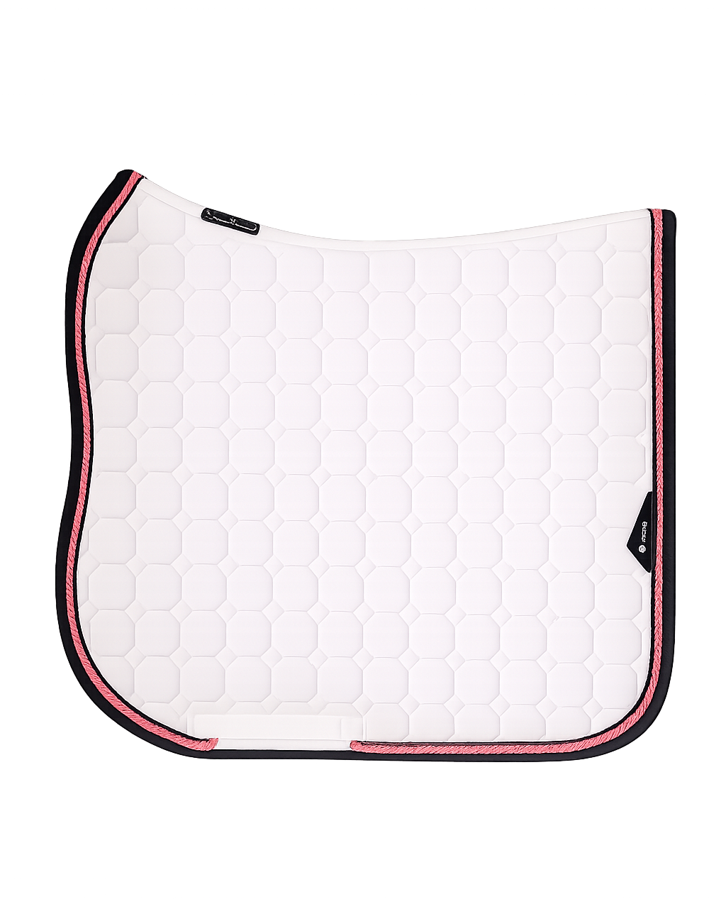 Equiline dressuur zadeldekje Octagon Wit-Zwart-Roze DNX Wit Extra Full