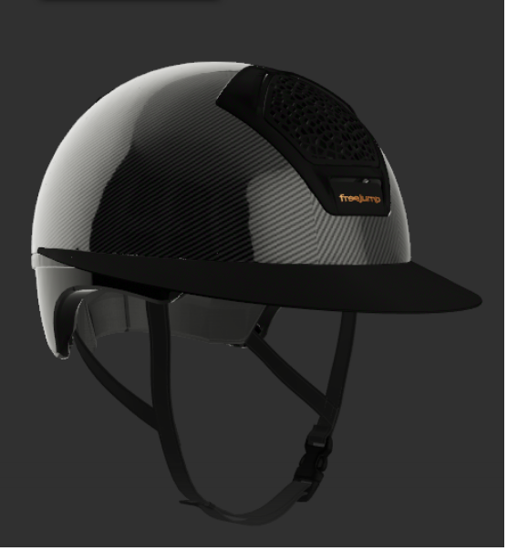 Casque Freejump Voronoï avec protection des tempes en carbone, visière noire mate