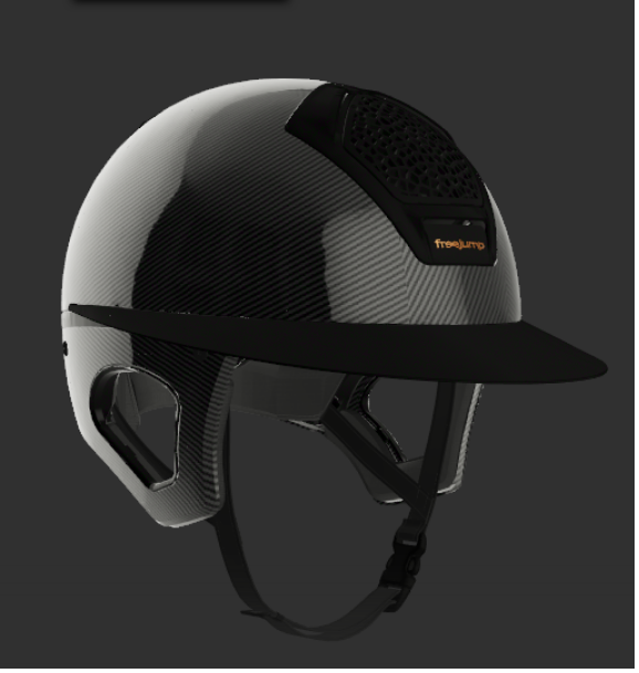 Casque Freejump Voronoï avec protection des tempes en carbone, visière noire mate