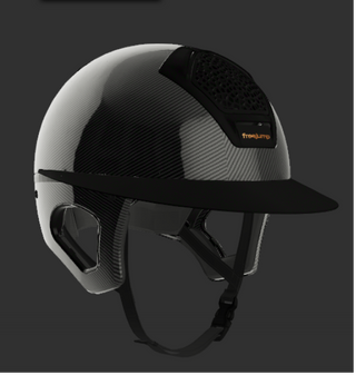 Casque Freejump Voronoï avec protection des tempes en carbone, visière noire mate