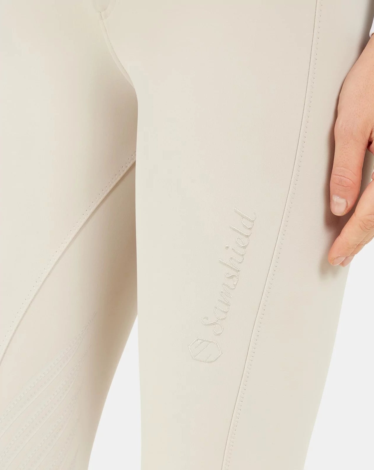 Samshield Pantalon d'équitation Femme Chloe Beige avec grip aux genoux