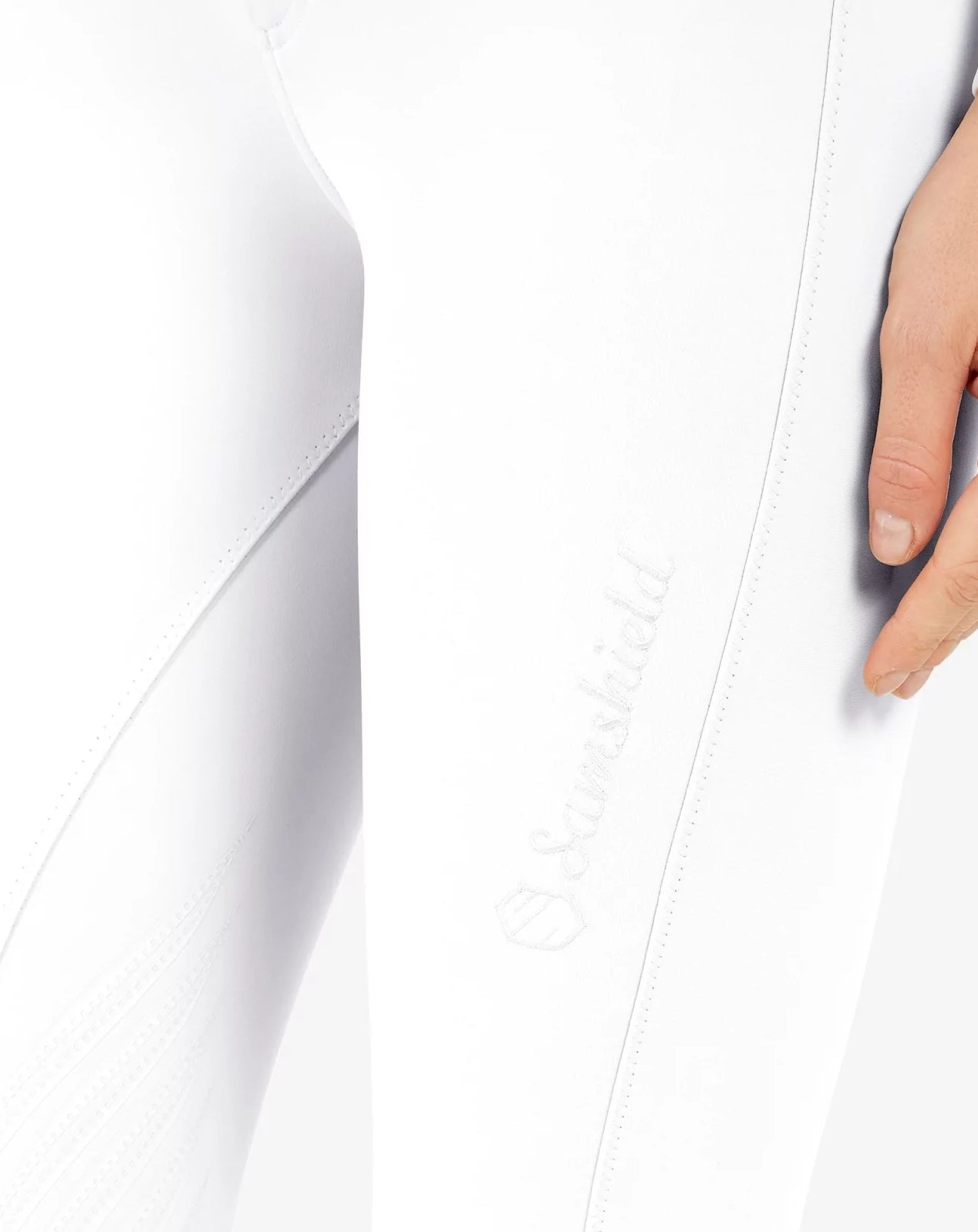 Pantalon d'équitation Samshield à grip genoux pour femmes Chloe blanc