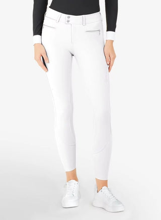 Pantalon d'équitation Samshield à grip genoux pour femmes Chloe blanc