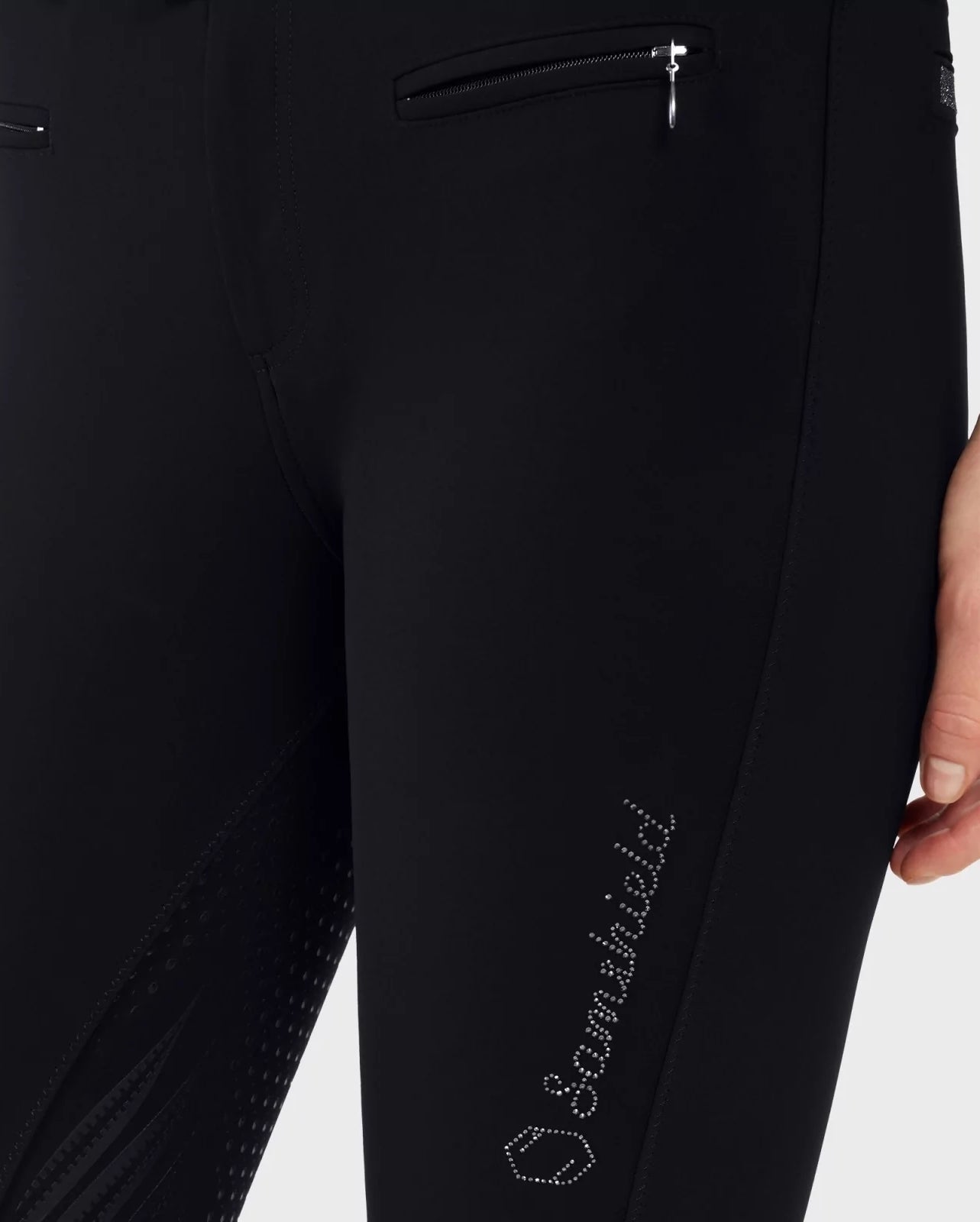 Pantalon d'équitation Samshield Full Grip Femme Clara Taille Haute Noir