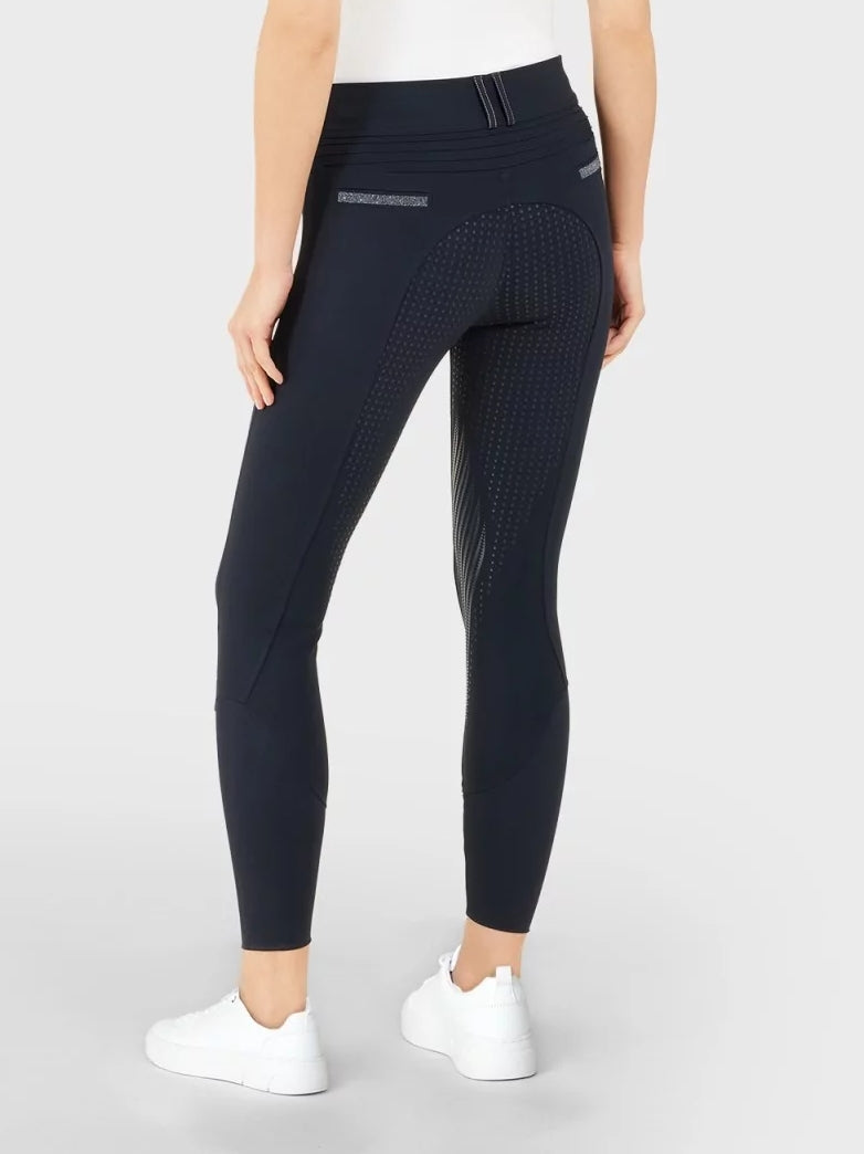 Pantalon d'équitation Samshield Full Grip Femme Clara Taille Haute Marine