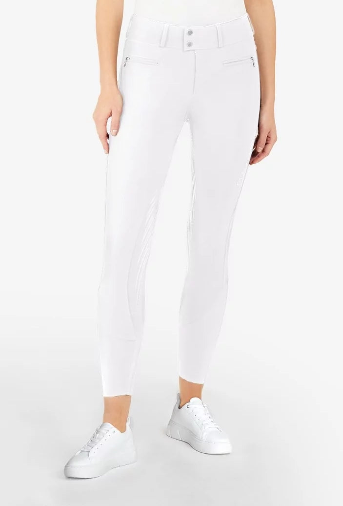 Pantalon d'équitation Samshield Full Grip Femme Clara Taille Haute Blanc