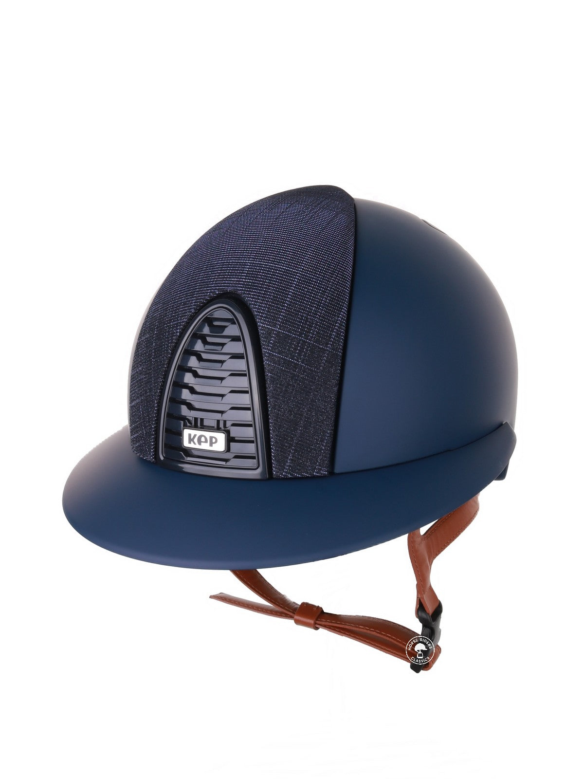 Casque Kep Italia Cromo 2.0  Matt Polo Bleu RAW Frame Galassia Dark Blue Insert Beige Jugulaire
