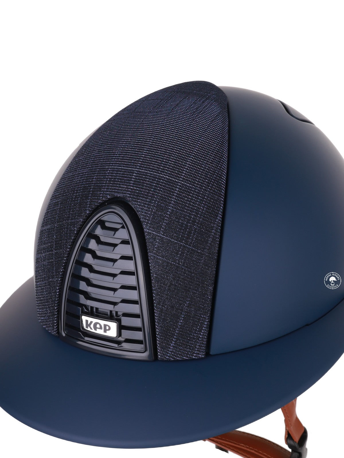 Casque Kep Italia Cromo 2.0  Matt Polo Bleu RAW Frame Galassia Dark Blue Insert Beige Jugulaire