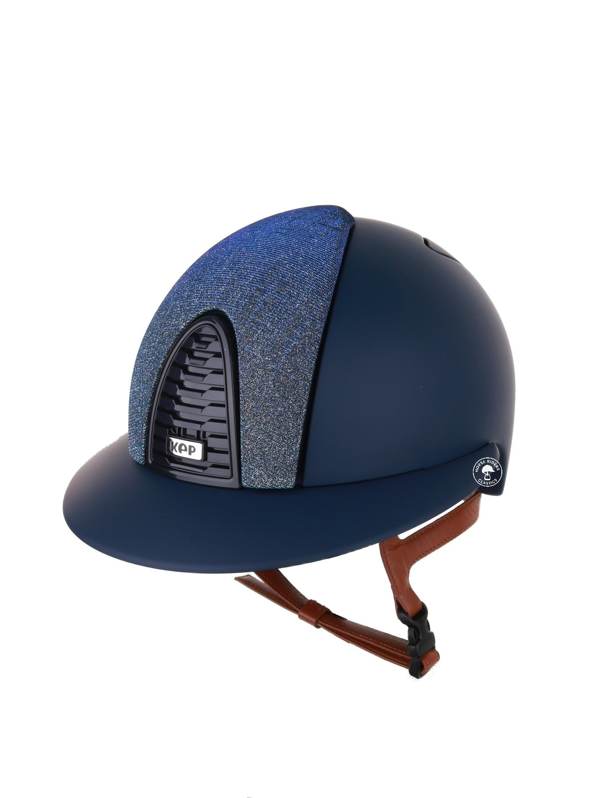 Casque Kep Italia Cromo 2.0  Matt Polo Bleu RAW Frame Galassia Light Blue Insert Beige Jugulaire