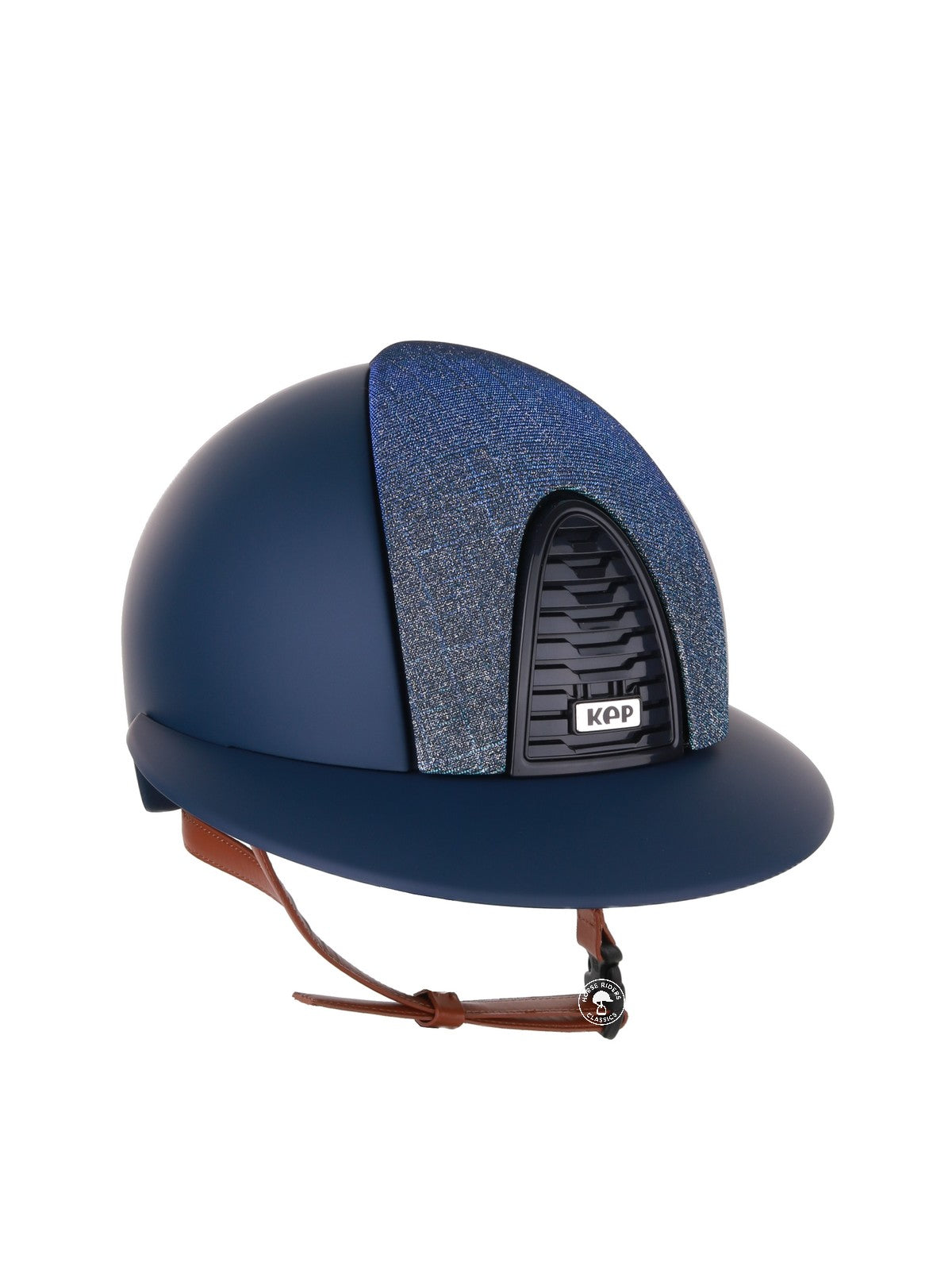 Casque Kep Italia Cromo 2.0  Matt Polo Bleu RAW Frame Galassia Light Blue Insert Beige Jugulaire