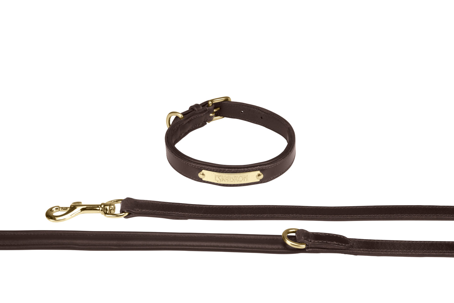 Collier en cuir et laisse pour chien Eskadron E-Dog Marron