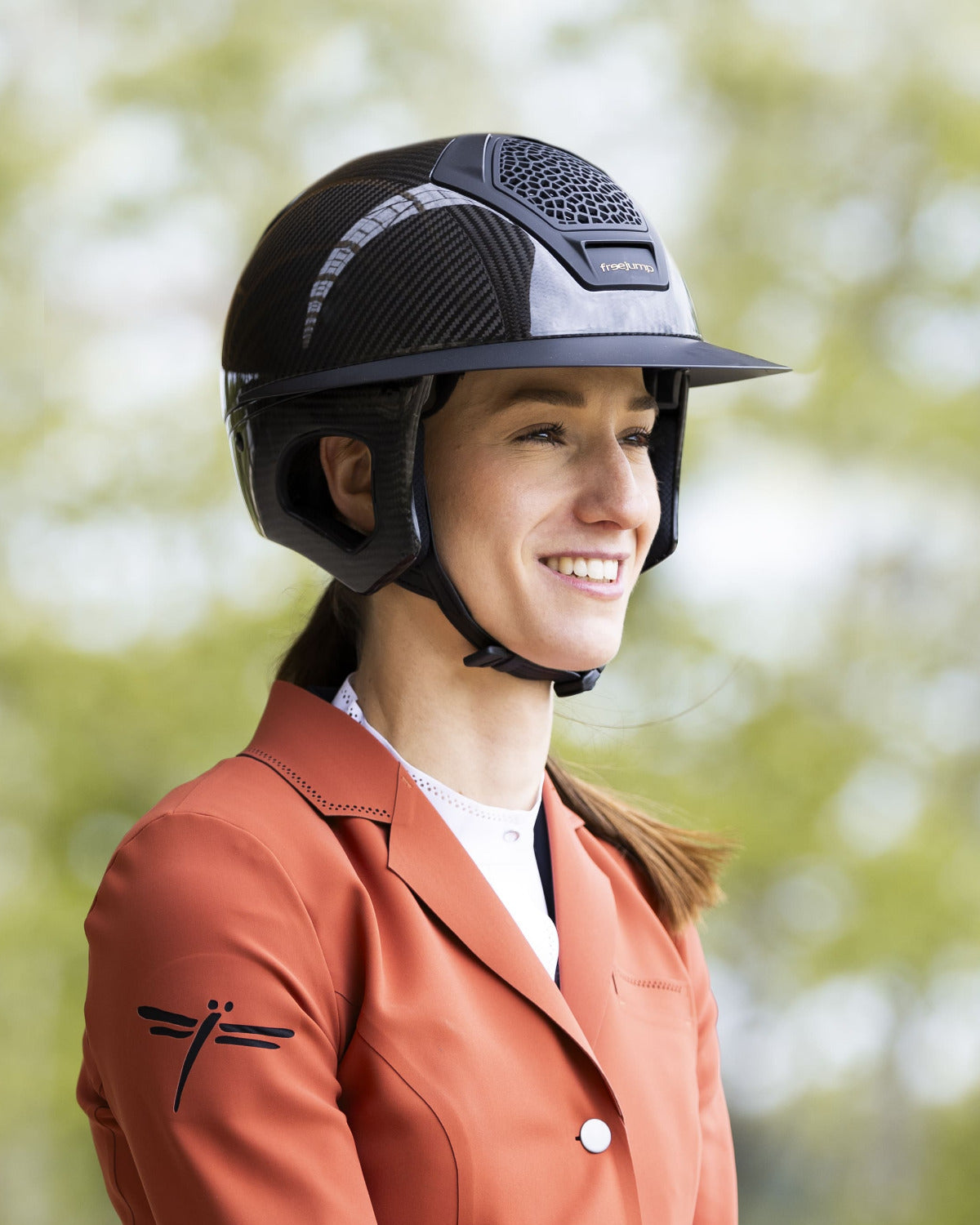 Freejump Helm Voronoï met Temple Protection Carbon Gloss Matt Visor Zwart