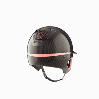 Casque Freejump Voronoï avec protection des tempes en carbone gloss rose doré noir