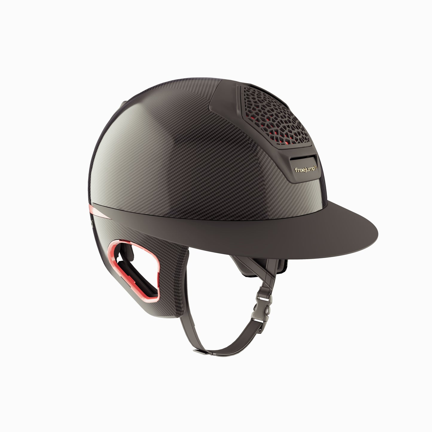 Casque Freejump Voronoï avec protection des tempes en carbone gloss mat rose doré noir