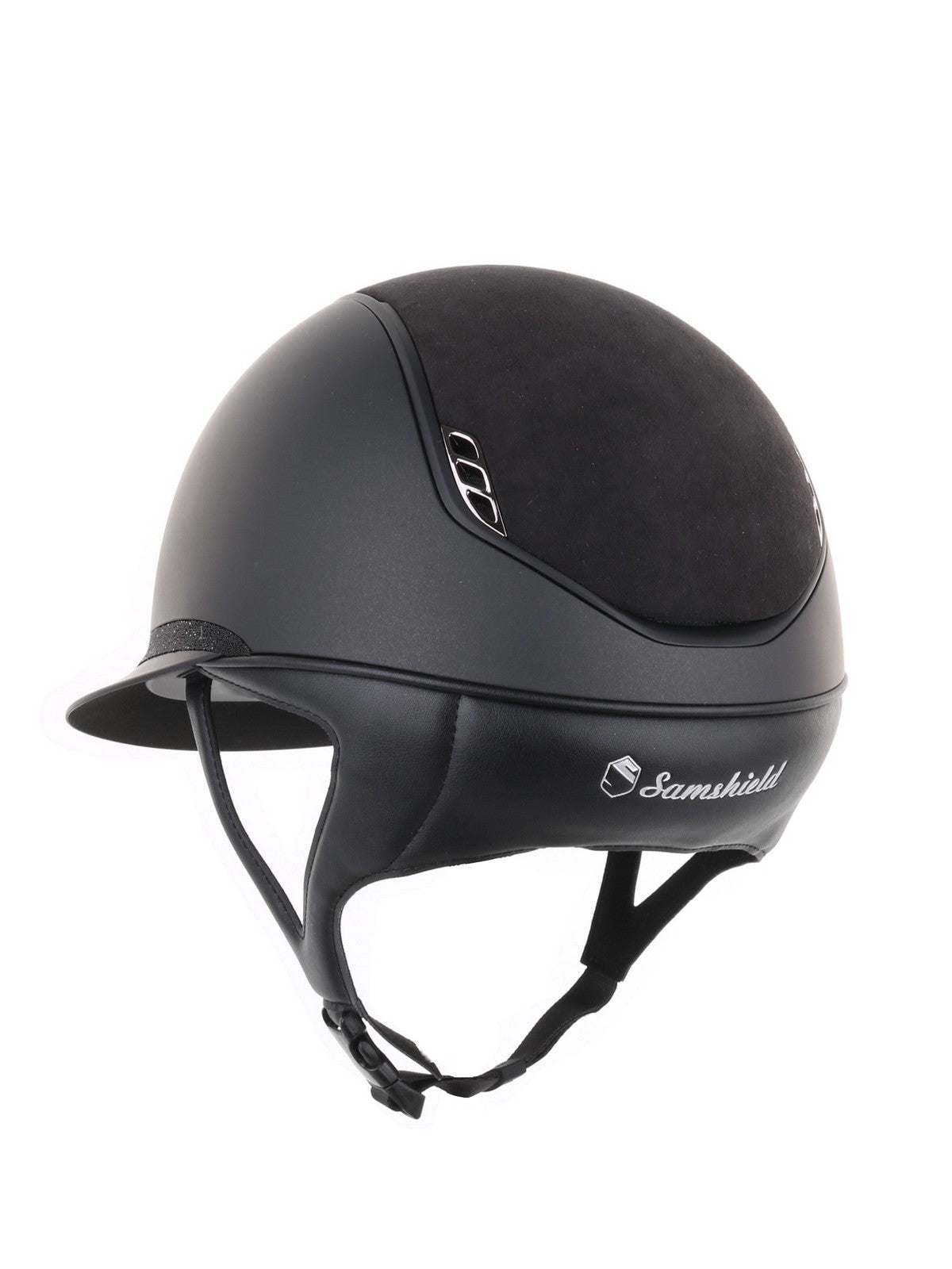 Samshield 2.0 Casque d'équitation Miss Shield Shadowmatt Alcantara Crystal Blazon FB Noir