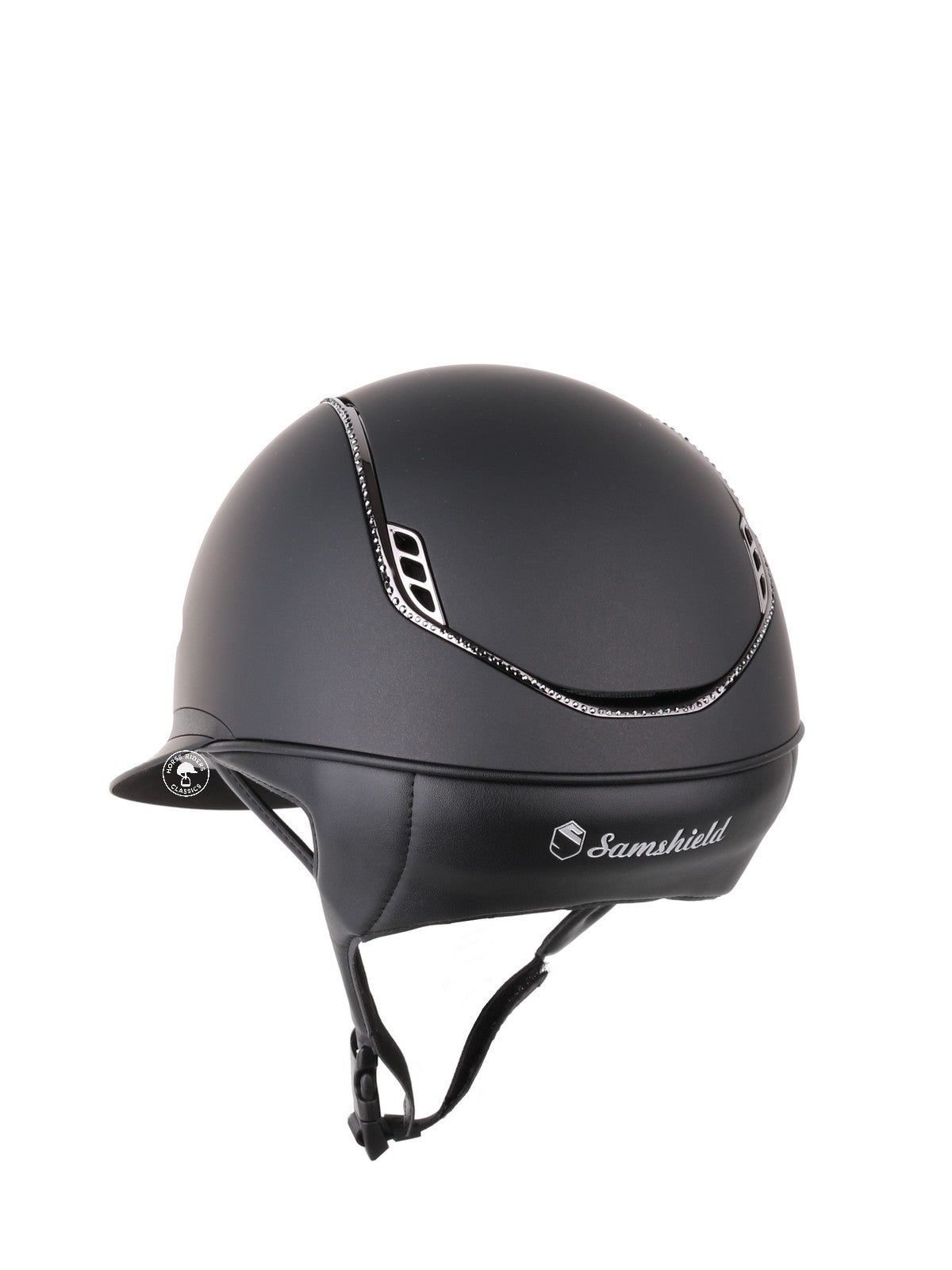 Samshield 2.0 Casque d'équitation Miss Shield Shadowmatt Black Chrome 300 cristaux Noir