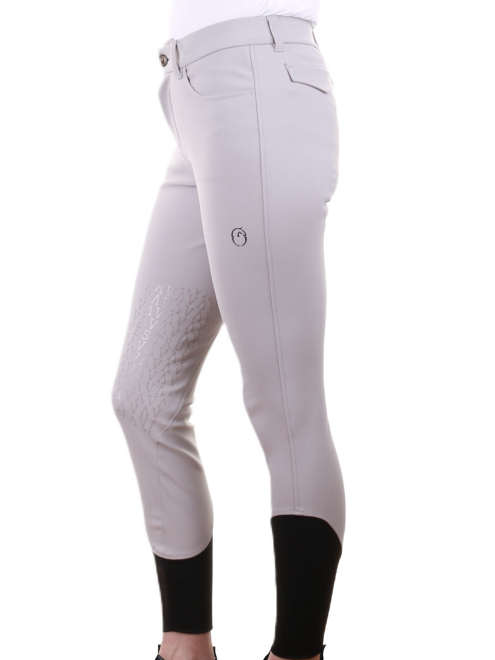 Pantalon d'équitation femme Vestrum à grip aux genoux Lazise Gris Perle