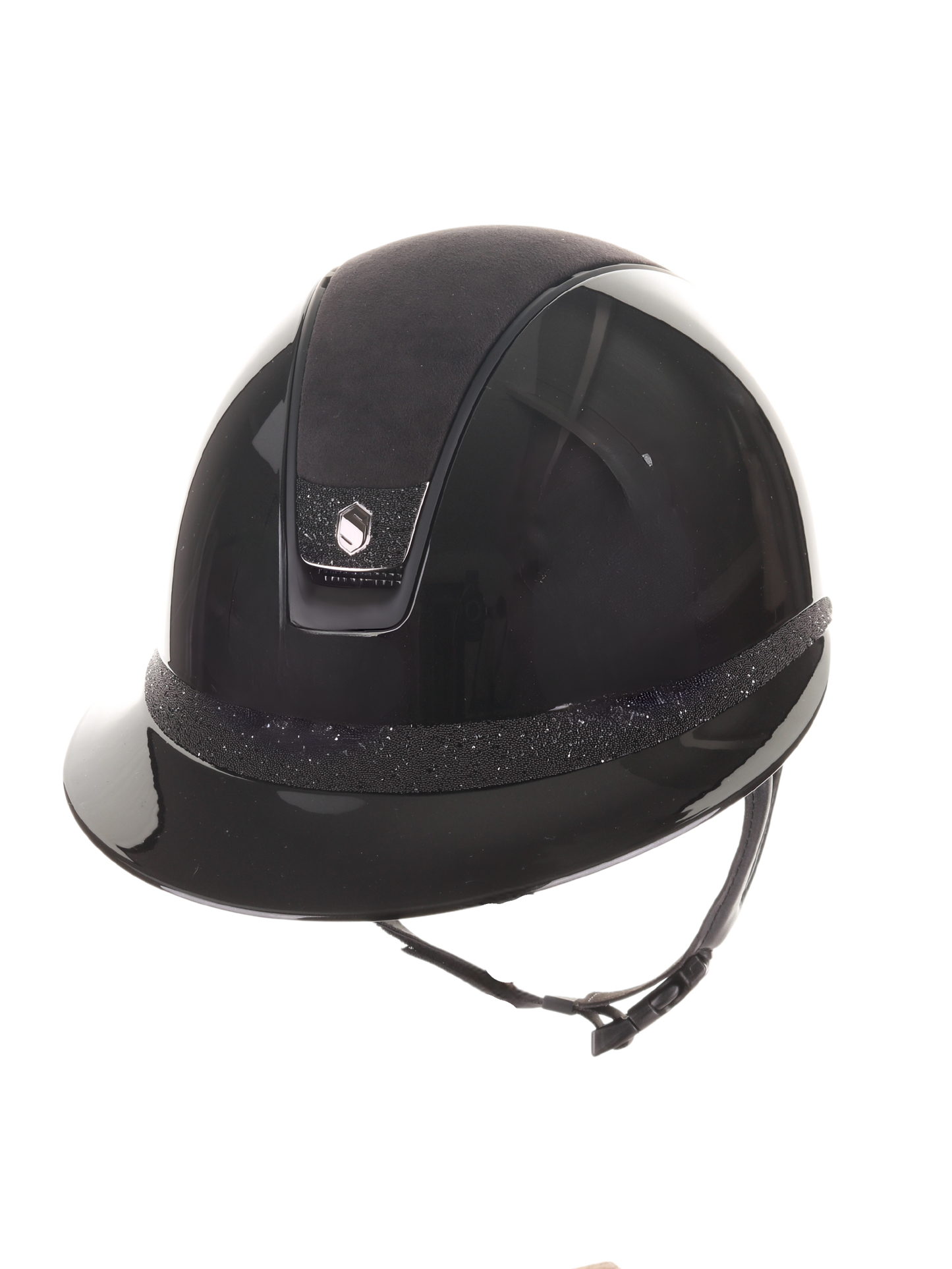 Samshield 2.0 Casque d'équitation Miss Shield Shadowglossy Crystal Blazon Bande frontale Noire