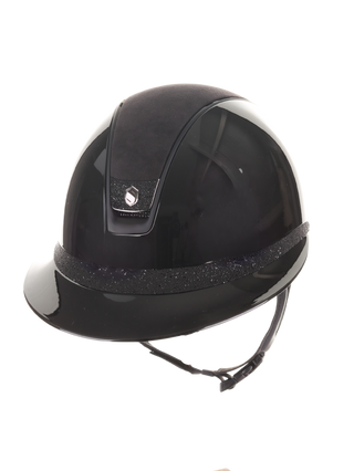 Samshield 2.0 Casque d'équitation Miss Shield Shadowglossy Crystal Blazon Bande frontale Noire