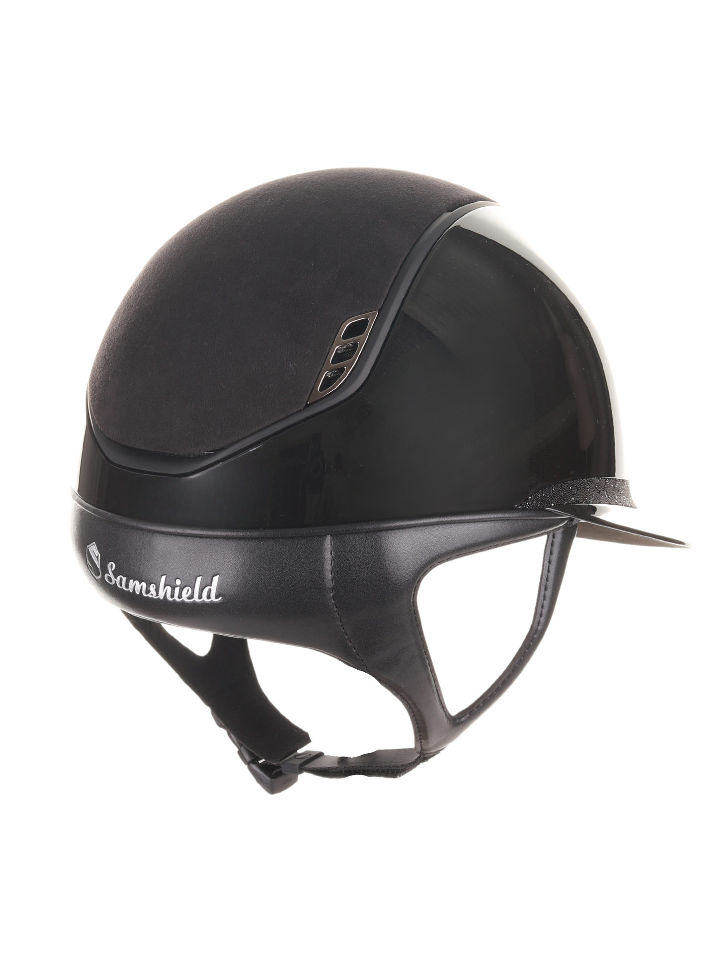 Samshield 2.0 Casque d'équitation Miss Shield Shadowglossy Crystal Blazon Bande frontale Noire