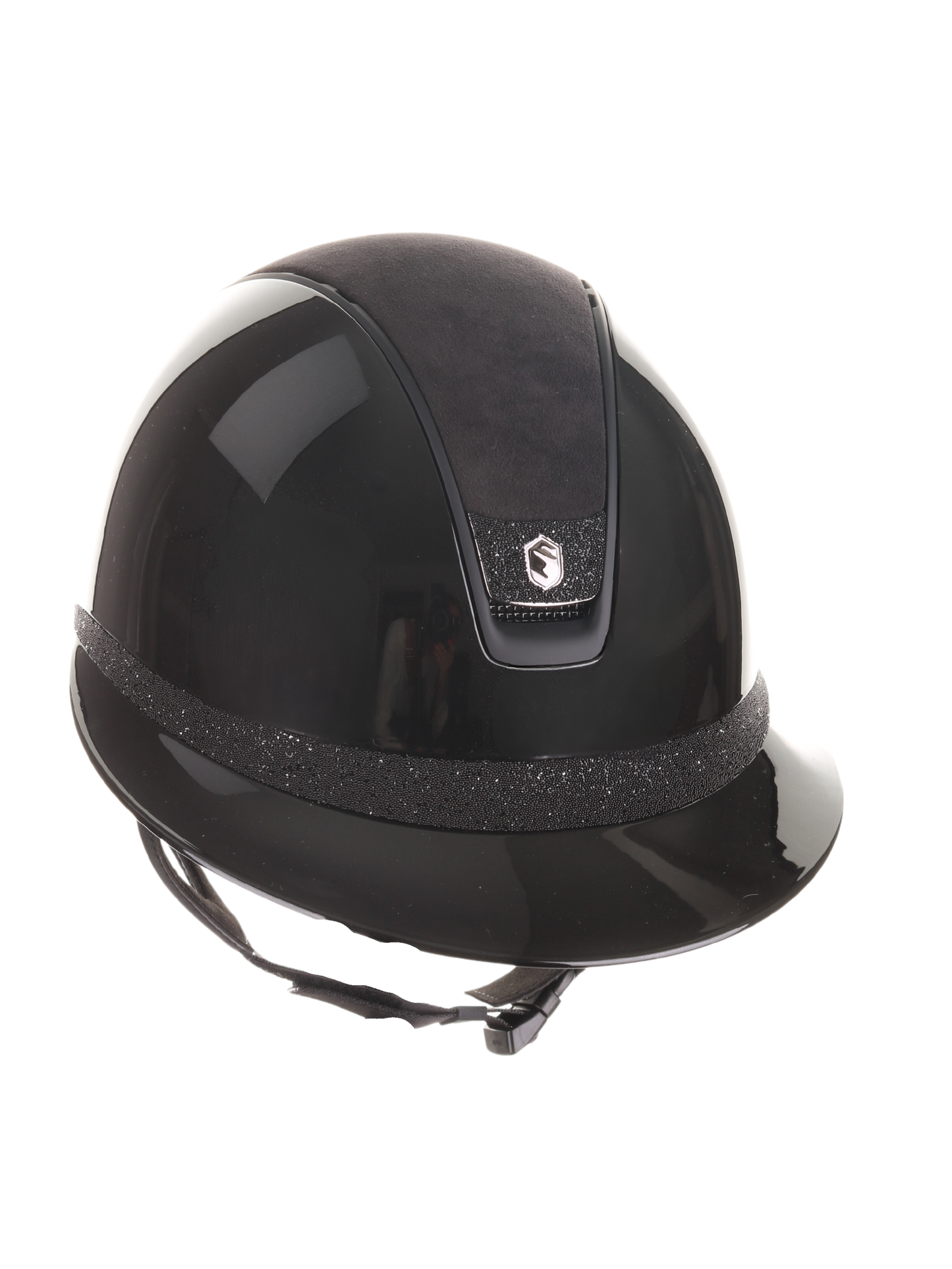 Samshield 2.0 Casque d'équitation Miss Shield Shadowglossy Crystal Blazon Bande frontale Noire