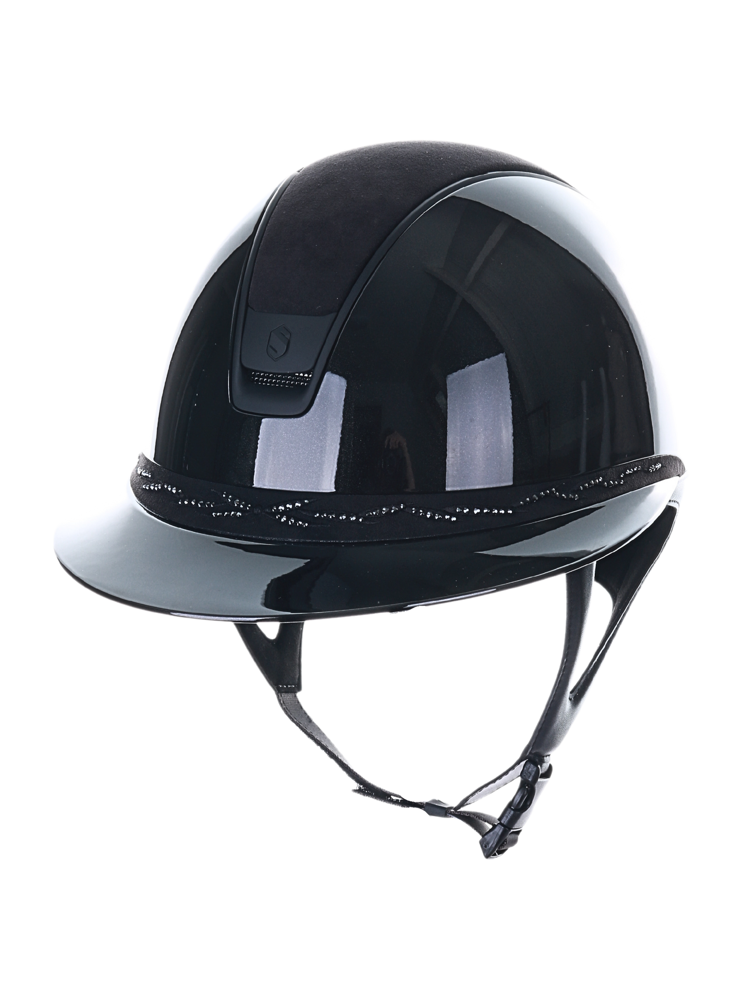 Samshield 2.0 Casque d'équitation Miss Shield Shadowglossy Fleur Swarovski Noir