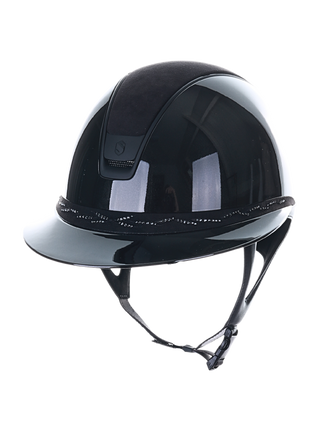 Samshield 2.0 Casque d'équitation Miss Shield Shadowglossy Fleur Swarovski Noir