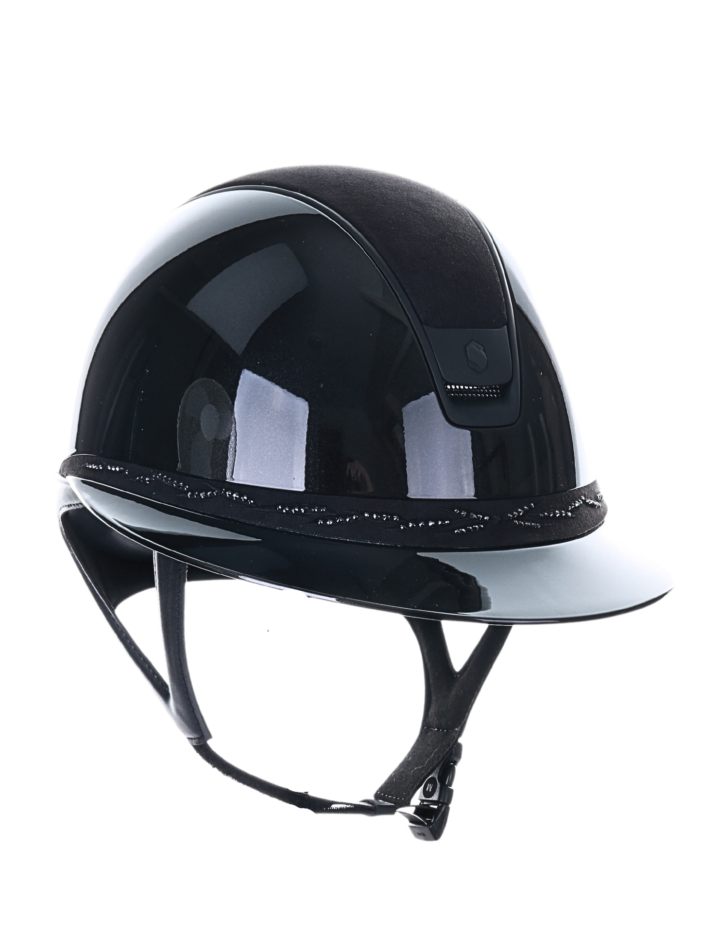 Samshield 2.0 Casque d'équitation Miss Shield Shadowglossy Fleur Swarovski Noir