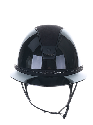 Samshield 2.0 Casque d'équitation Miss Shield Shadowglossy Fleur Swarovski Noir