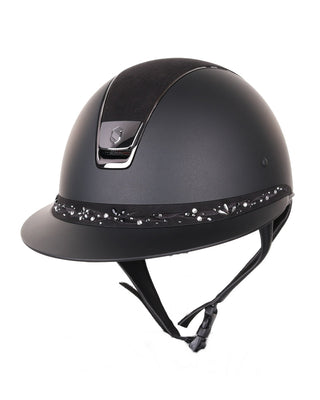 Samshield 2.0 Casque d'équitation Miss Shield Flower Bijoux Swarovski Bande frontale Noire