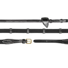 Dyon D Collection webteugels (16mm) zwart Zwart Full Webband lederen stops