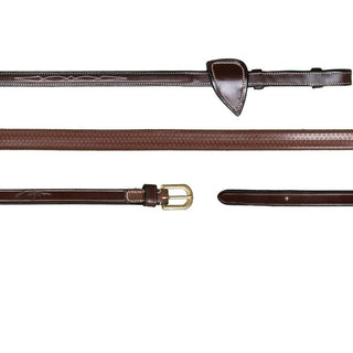 Dyon D Collection rênes en caoutchouc étroites (13 mm) marron