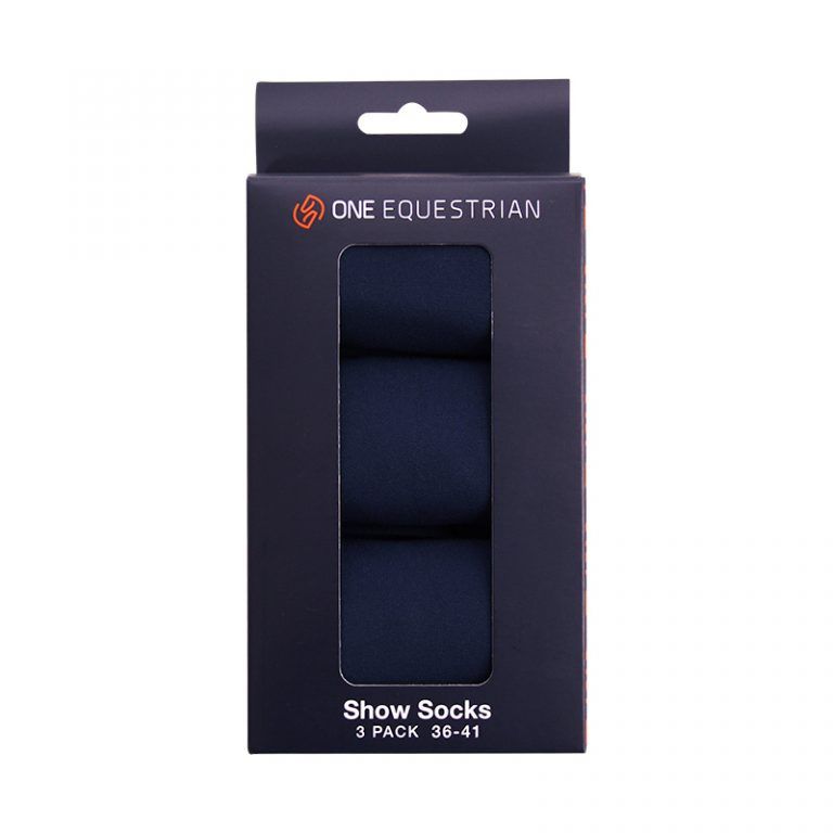 Un pack de 3 chaussettes d'équitation Equestrian Show noires/grises