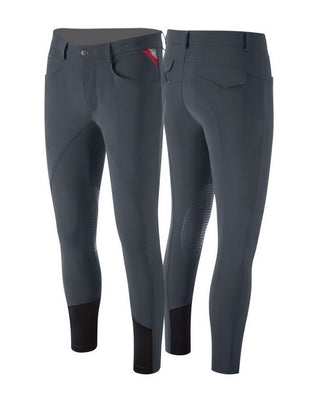 Pantalon d'équitation Animo pour hommes avec grip aux genoux Metrik gris foncé