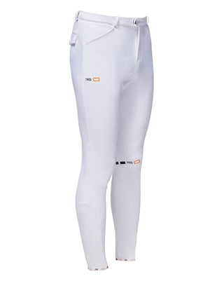 Pantalon d'équitation pour hommes avec grip aux genoux blanc