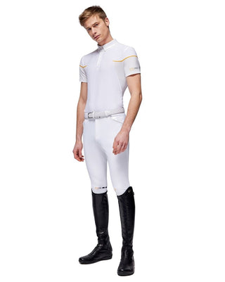 Pantalon d'équitation pour hommes avec grip aux genoux blanc