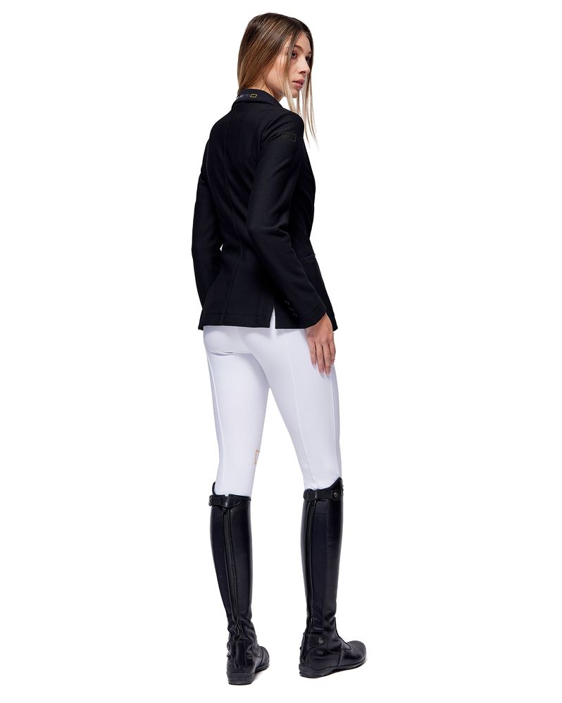 Pantalon d'équitation pour femmes avec grip aux genoux et taille haute blanc