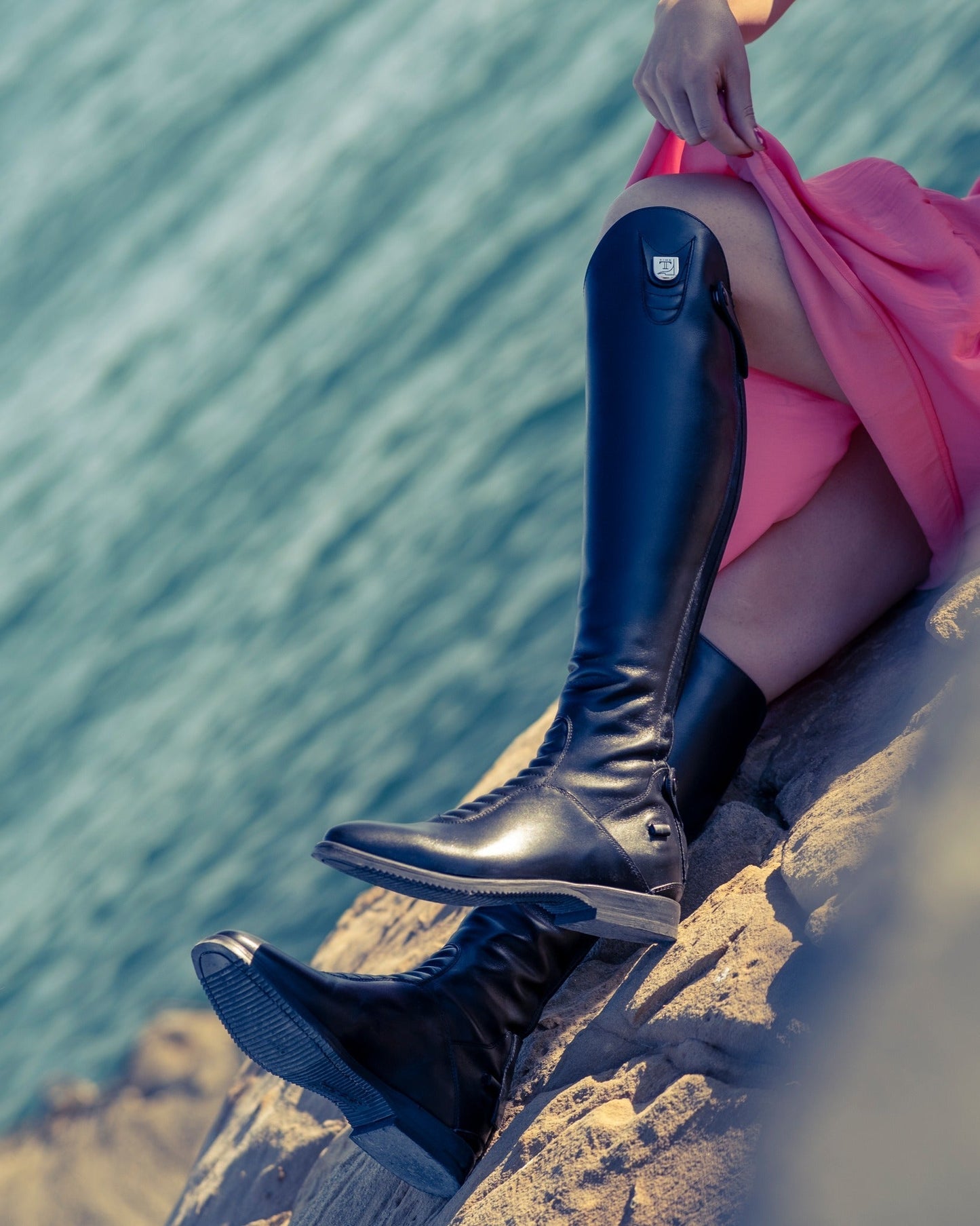 Bottes d'équitation Tucci en cuir de veau Harley noires taille 40
