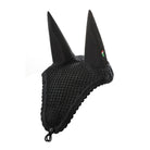 Equiline vliegenmuts extra lang geluiddempend Ruben 3 horse logo zwart Zwart Cob