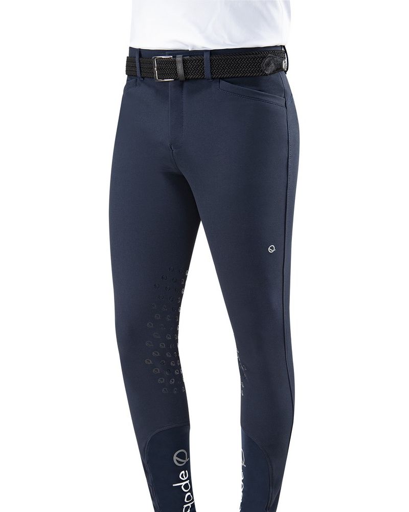 Pantalon d'équitation pour hommes avec grip aux genoux Davis bleu