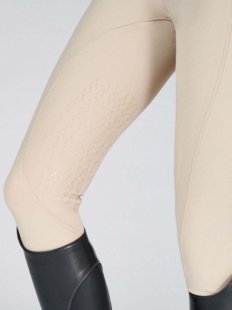 Pantalon d'équitation pour femmes Syracuse TK beige avec grip aux genoux