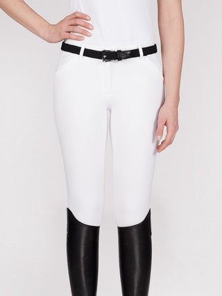 Pantalon d'équitation pour femmes Equiline genoux grip Bice blanc