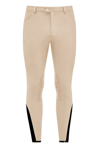 Pantalon d'équitation pour hommes avec grip aux genoux beige