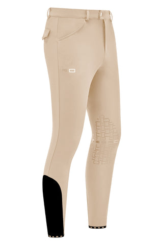 Pantalon d'équitation pour hommes avec grip aux genoux beige