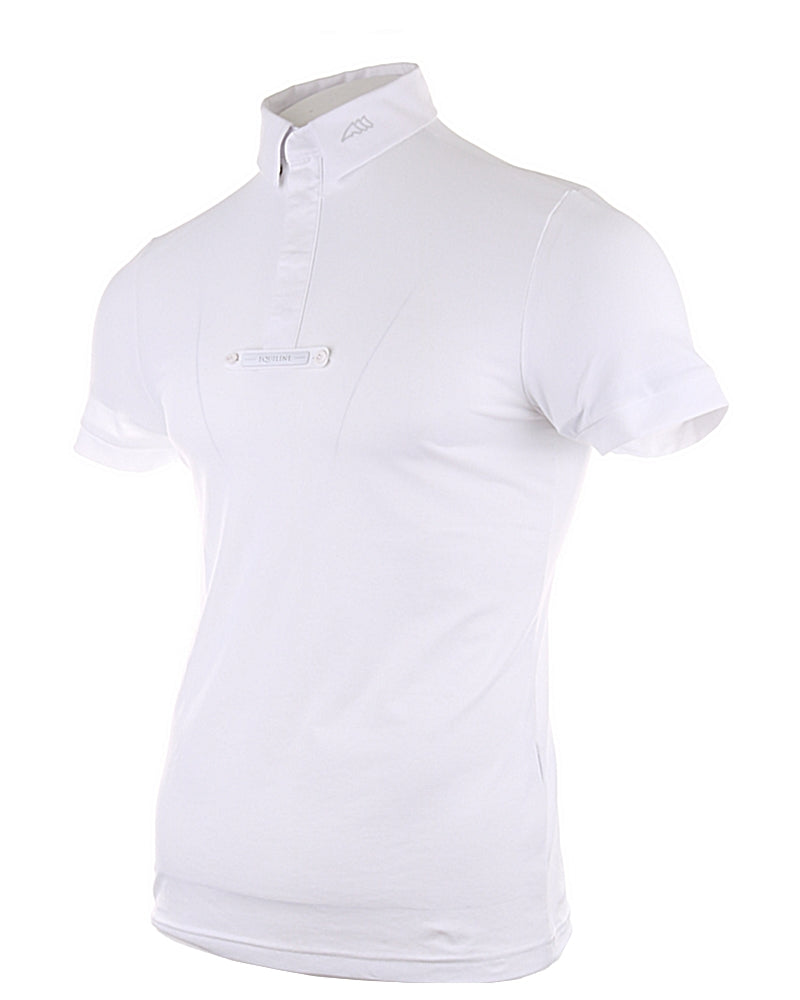 Chemise de compétition Equiline pour hommes à manches courtes Celirac Blanc