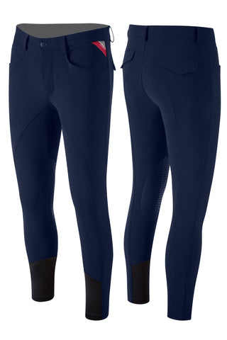 Pantalon d'équitation pour hommes Mael à grip sur les genoux bleu foncé