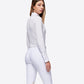 T-shirt de compétition à manches longues pour femmes blanc